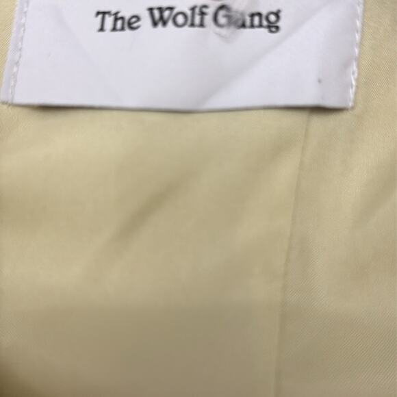 The Wolf Gang One Shoulder Rose Midi Dress with Leg Slit Yellow XL - Picture 6 of 7